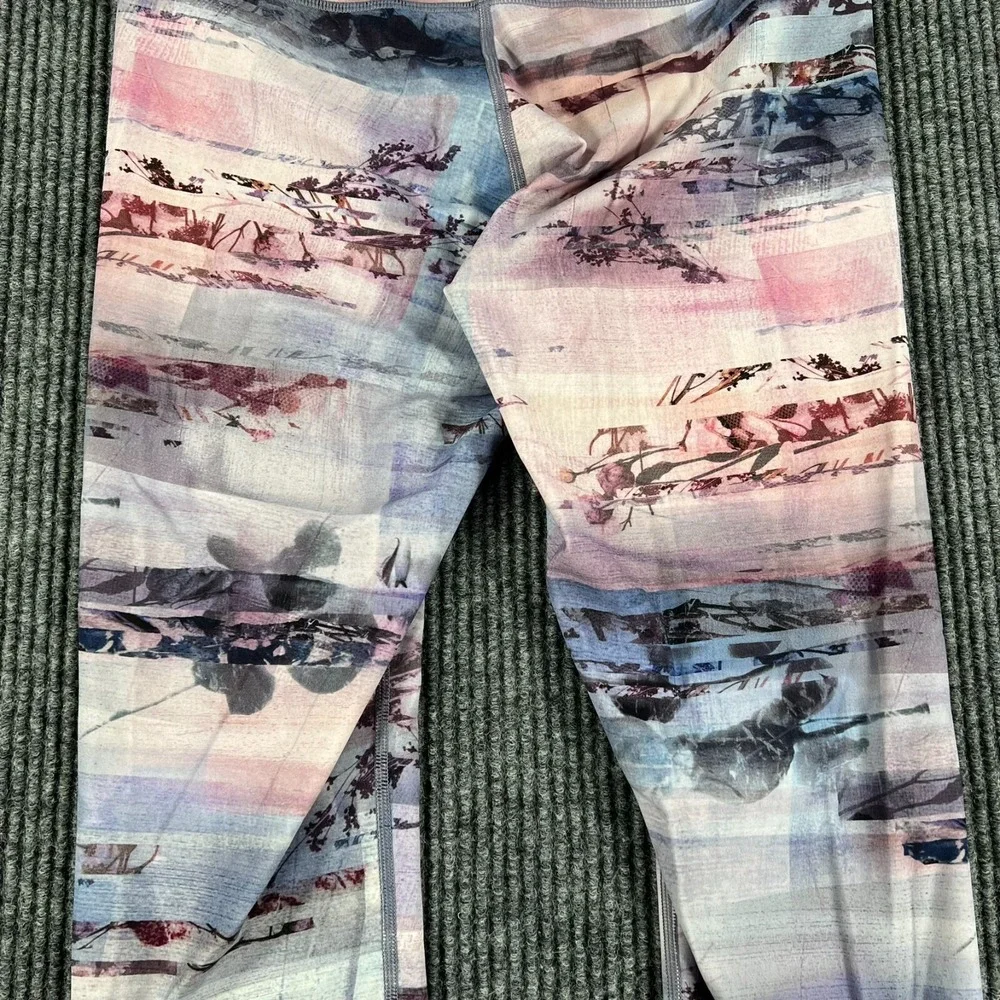 Lululemon Wunder Under High Rise Leggings Womens 8 Purple Striped Active Casual